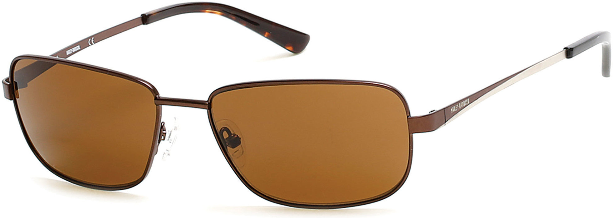 Harley-Davidson HD0909X Geometric Sunglasses 49E-49E - Matte Dark Brown / Brown