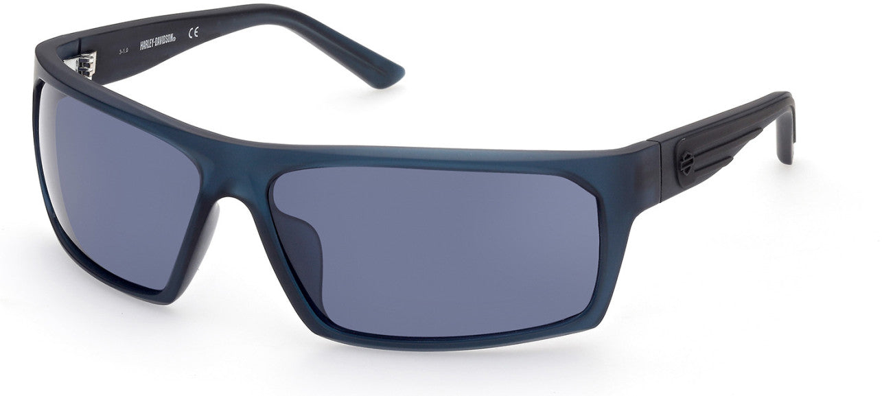 Harley-Davidson HD0951X Rectangular Sunglasses 91X-91X - Matte Blue / Blue Mirror