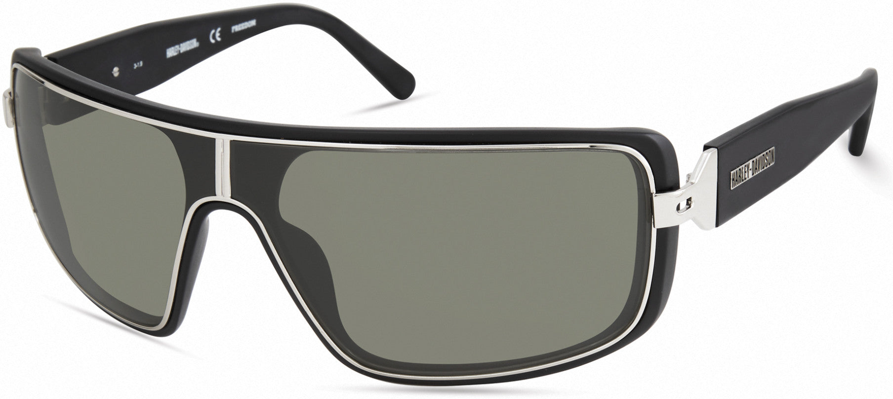 Harley-Davidson HD1000X Shield Sunglasses 02N-02N - Matte Black / Green