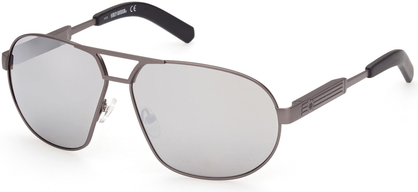 Harley-Davidson HD1005X Pilot Sunglasses 09C-09C - Matte Gunmetal  / Smoke Mirror