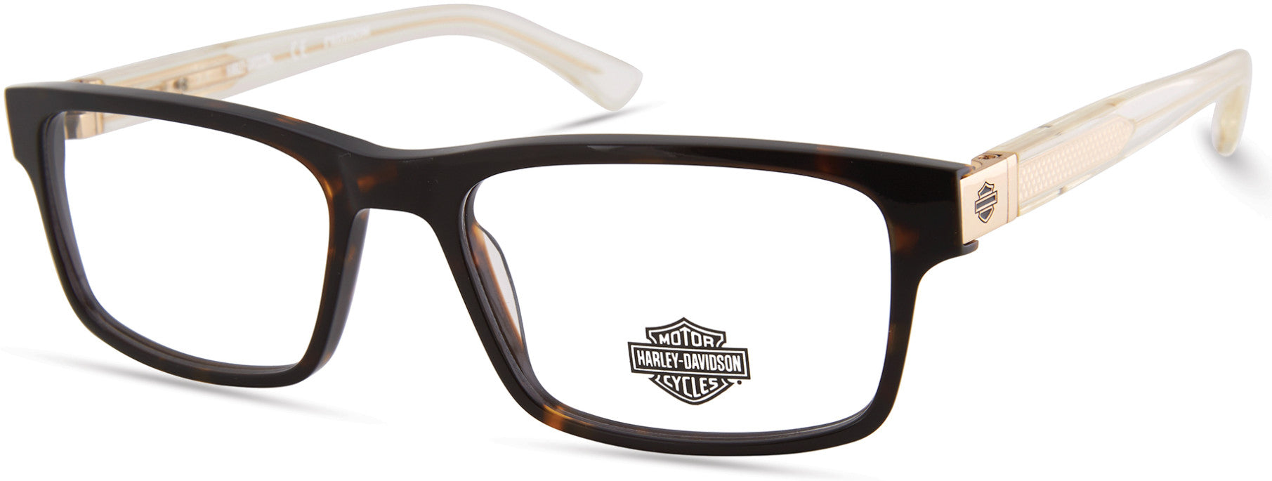 Harley-Davidson HD9004 Rectangular Eyeglasses 052-052 - Dark Havana