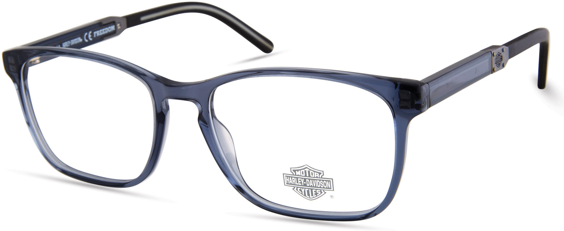 Harley-Davidson HD9007 Rectangular Eyeglasses 090-090 - Shiny Blue