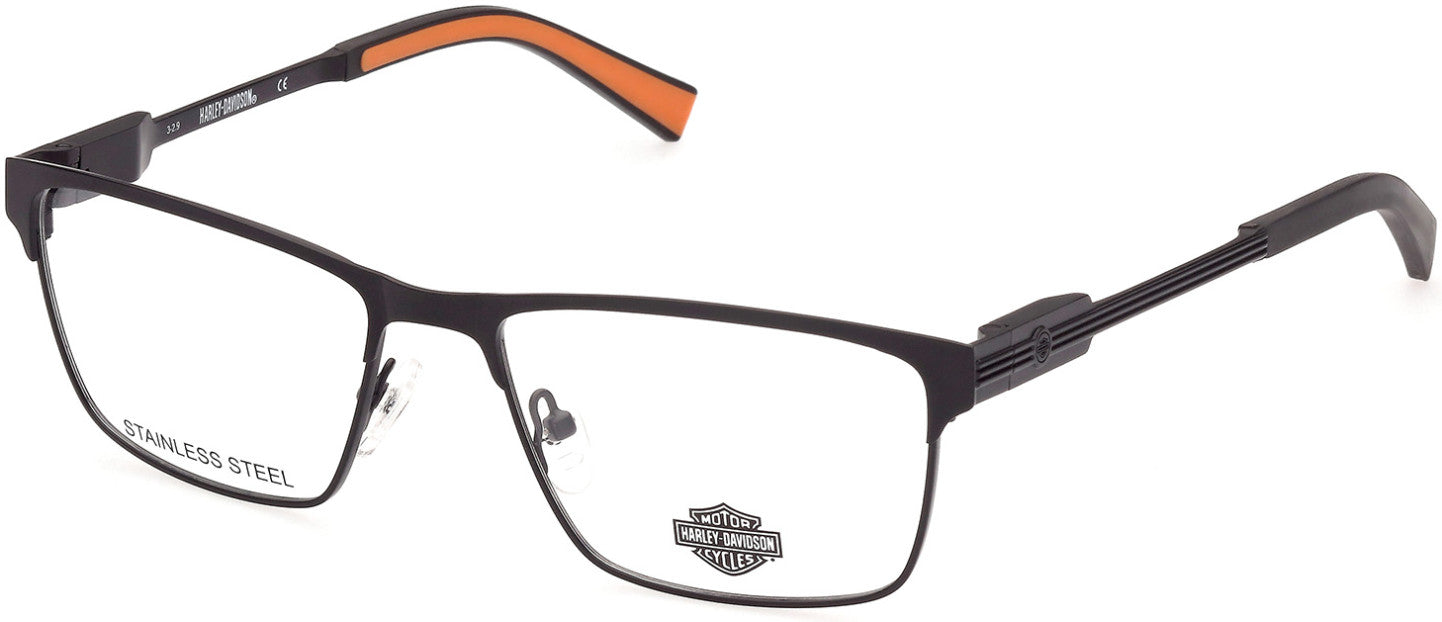 Harley-Davidson HD9009 Rectangular Eyeglasses 002-002 - Matte Black