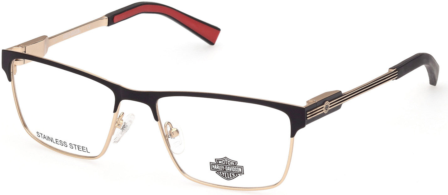Harley-Davidson HD9009 Rectangular Eyeglasses 005-005 - Black