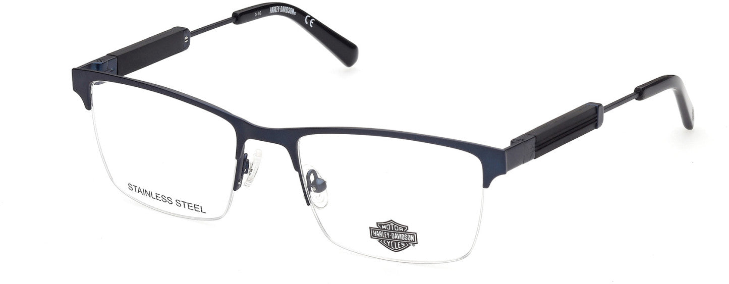Harley-Davidson HD9013 Rectangular Eyeglasses 091-091 - Matte Blue