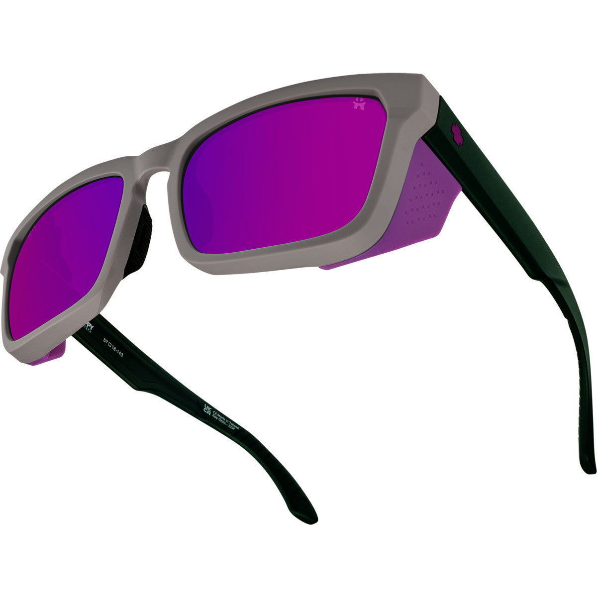 Spy Helm Tech Sunglasses  Gray Dark Green 57-18-143 M-L 54-61