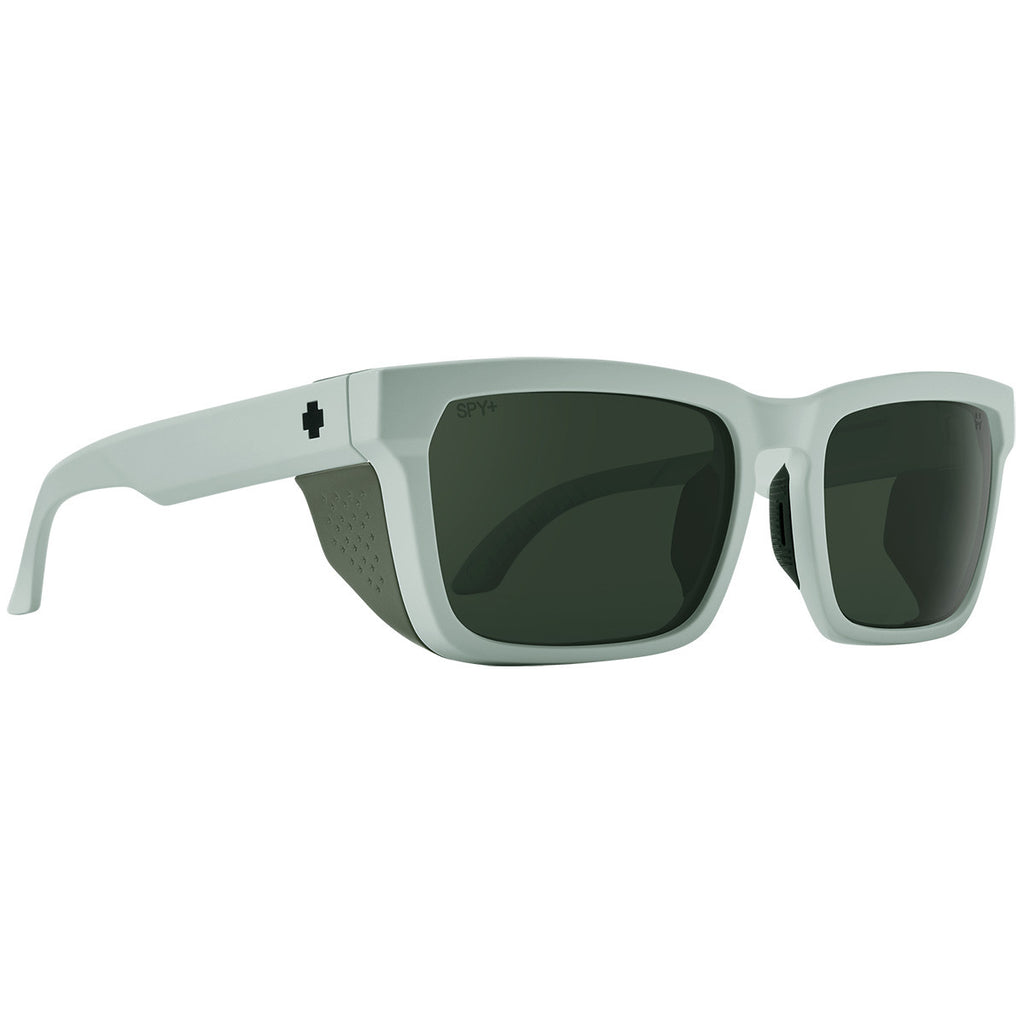 Spy Helm Tech Sunglasses - Matte Vintage White - Happy Gray Green