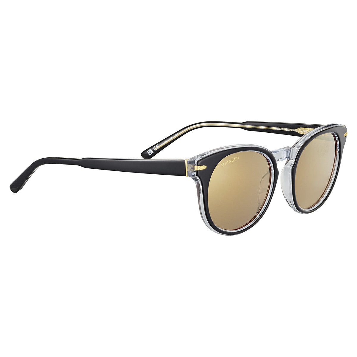Serengeti Havah Sunglasses  Shiny Black Transparent Layer Small, Medium