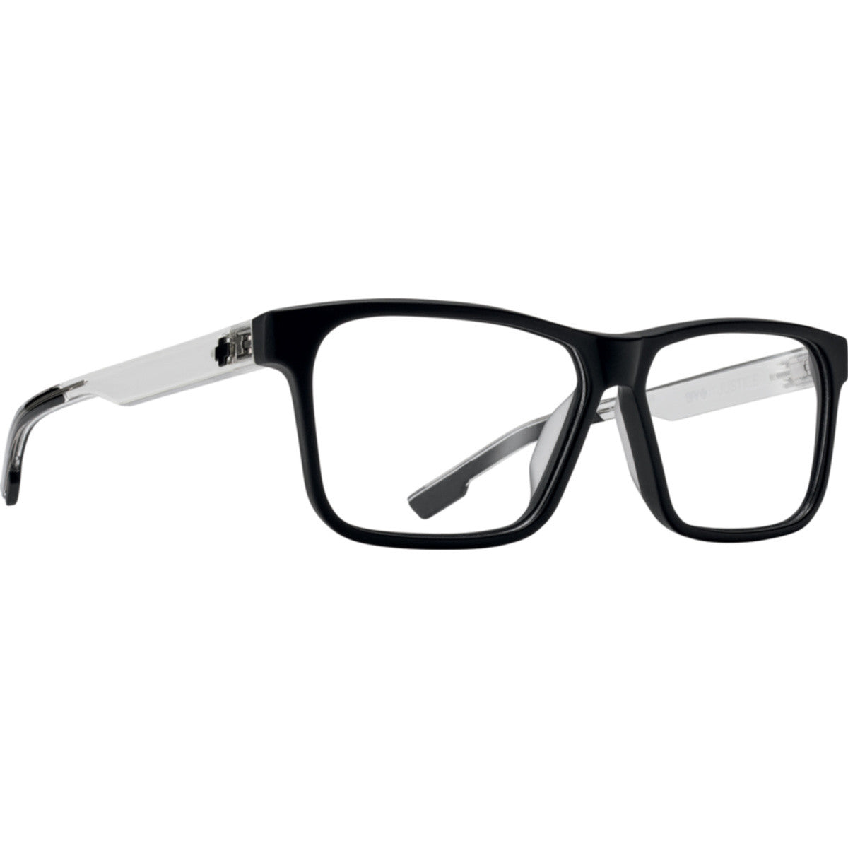 Spy Justice 57 Eyeglasses  Matte Black Gloss Crystal Medium M 56-58