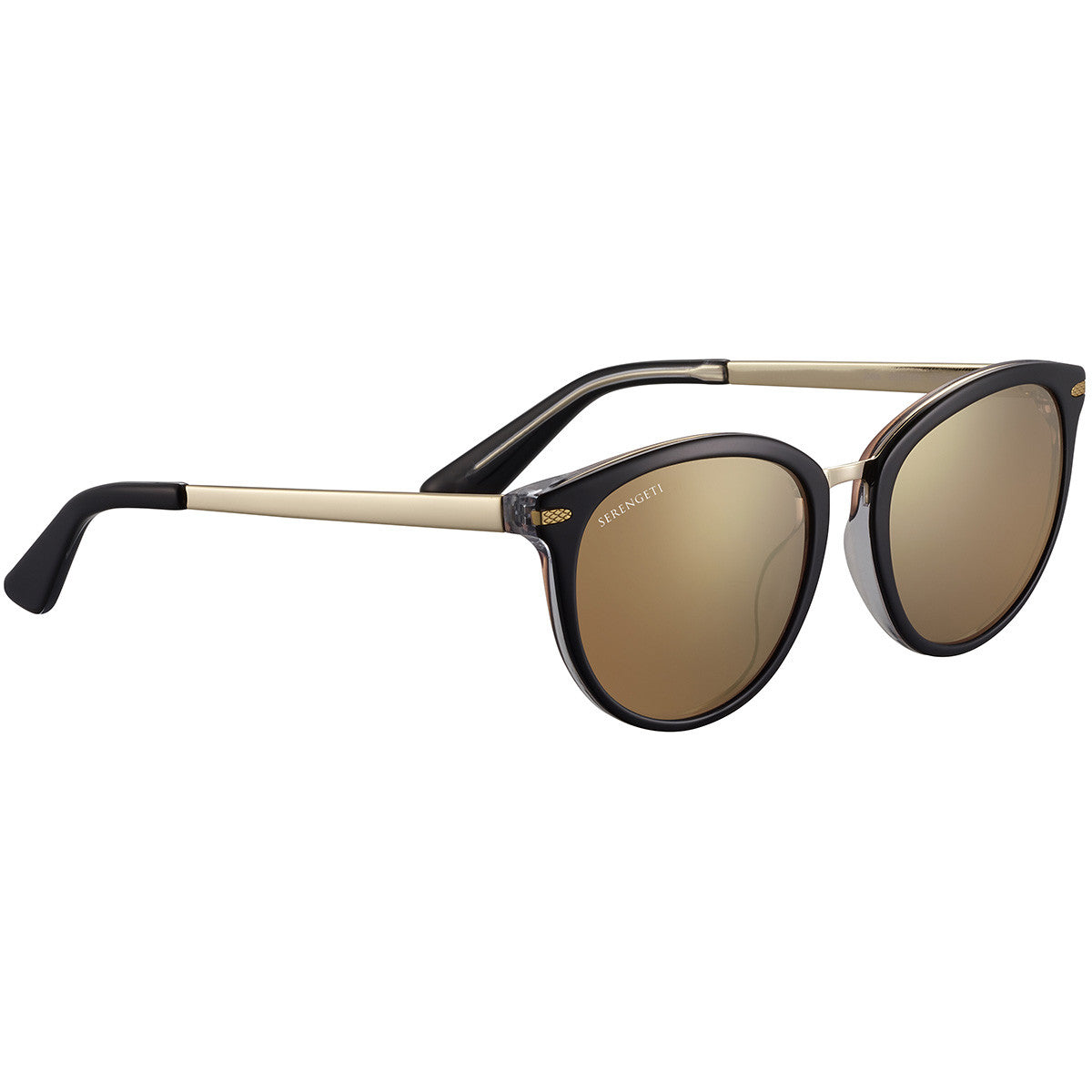 Serengeti Jodie Sunglasses  Shiny Black Transparent Layer Medium, One size
