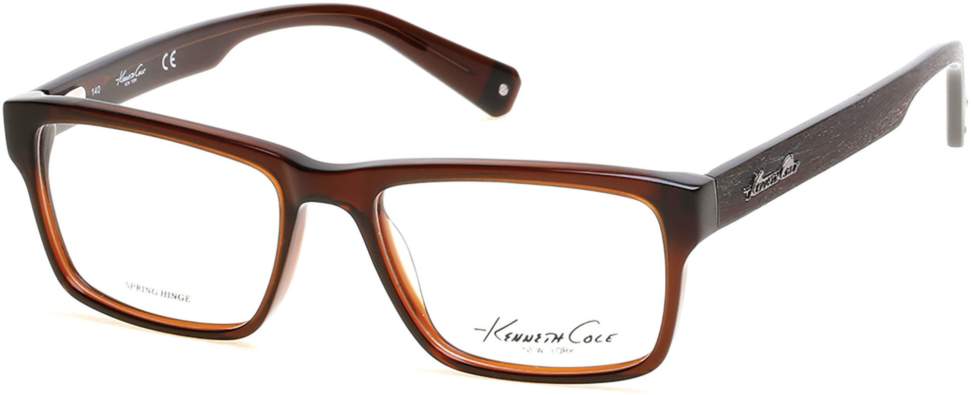 Kenneth Cole New York,Kenneth Cole Reaction KC0233 Eyeglasses 048-048 - Shiny Dark Brown