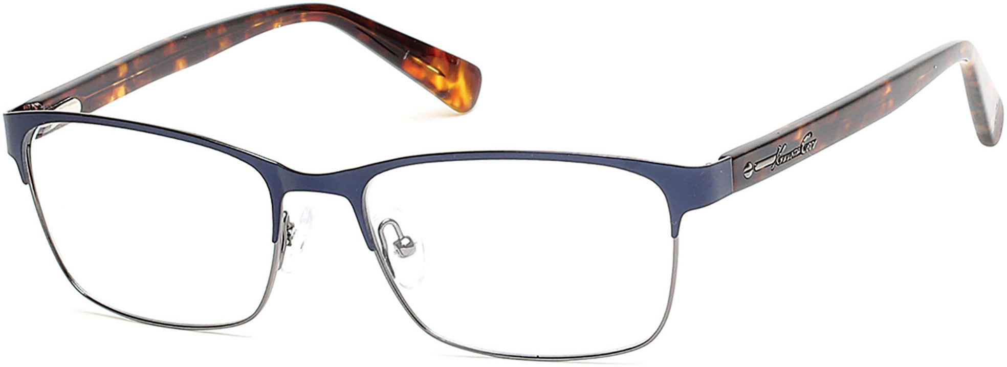 Kenneth Cole New York,Kenneth Cole Reaction KC0248 Geometric Eyeglasses 091-091 - Matte Blue