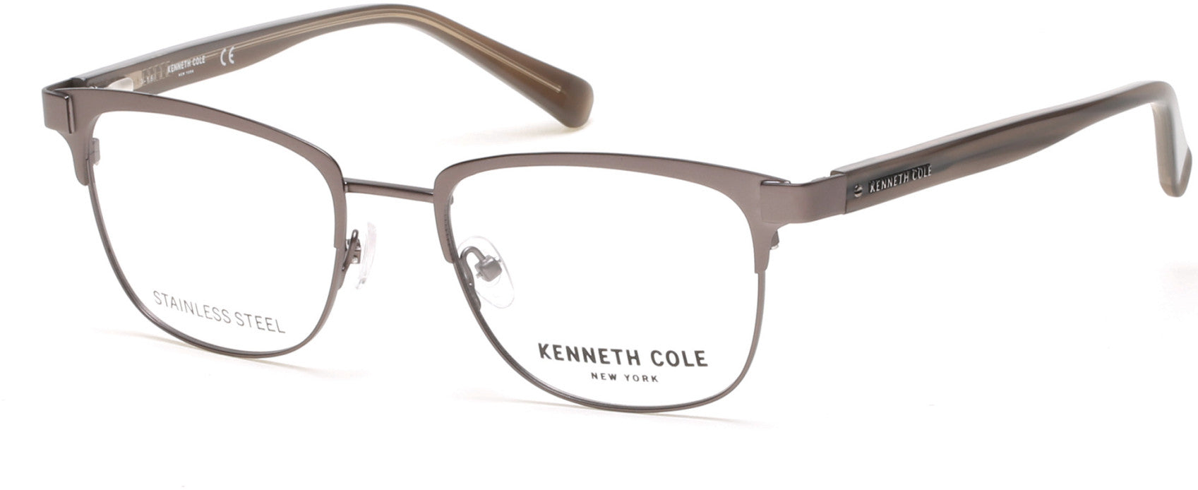 Kenneth Cole New York,Kenneth Cole Reaction KC0253 Geometric Eyeglasses 009-009 - Matte Gunmetal