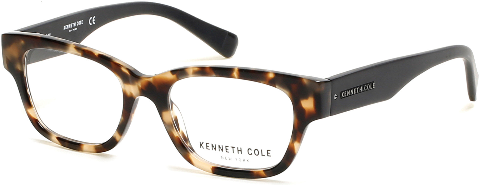 Kenneth Cole New York,Kenneth Cole Reaction KC0254 Geometric Eyeglasses 053-053 - Blonde Havana