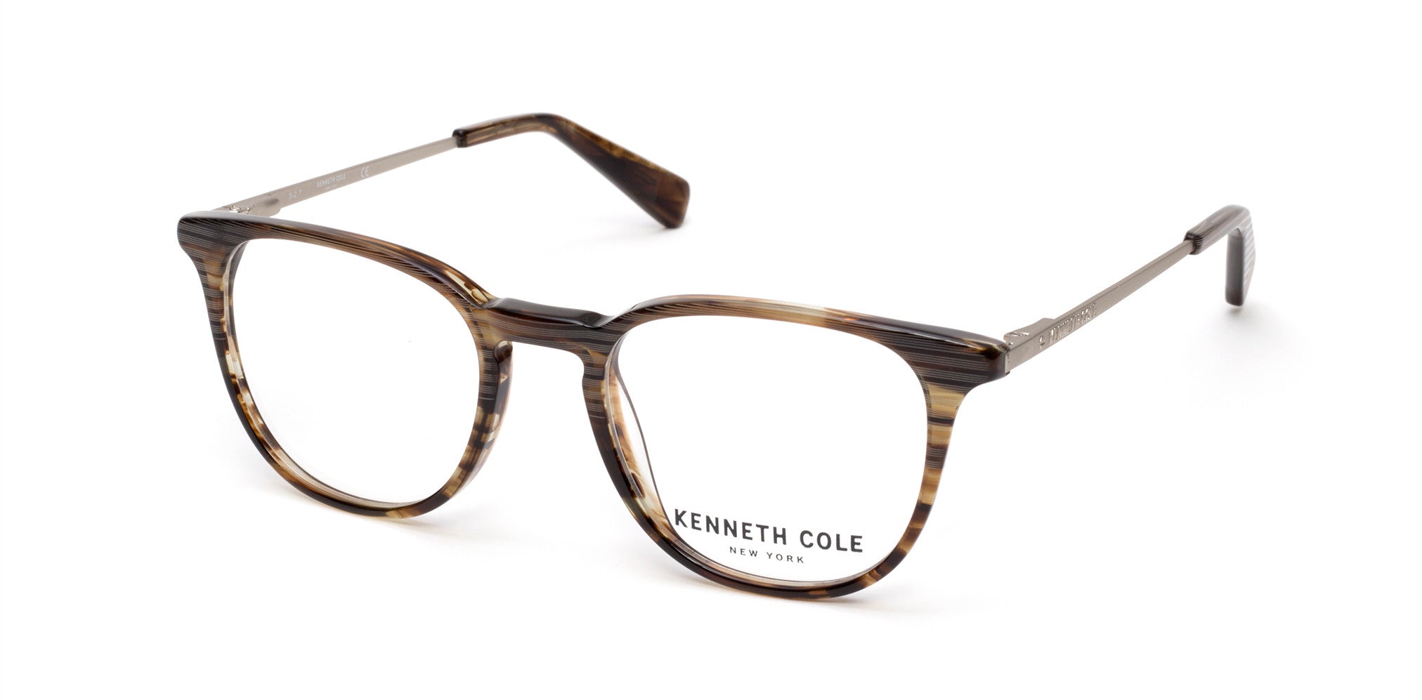 Kenneth Cole New York,Kenneth Cole Reaction KC0273 Round Eyeglasses 045-045 - Shiny Light Brown