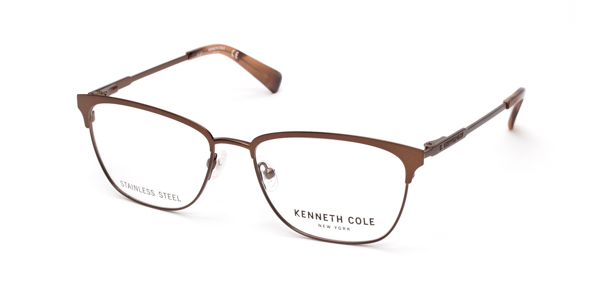 Kenneth Cole New York,Kenneth Cole Reaction KC0275 Geometric Eyeglasses 049-049 - Matte Dark Brown
