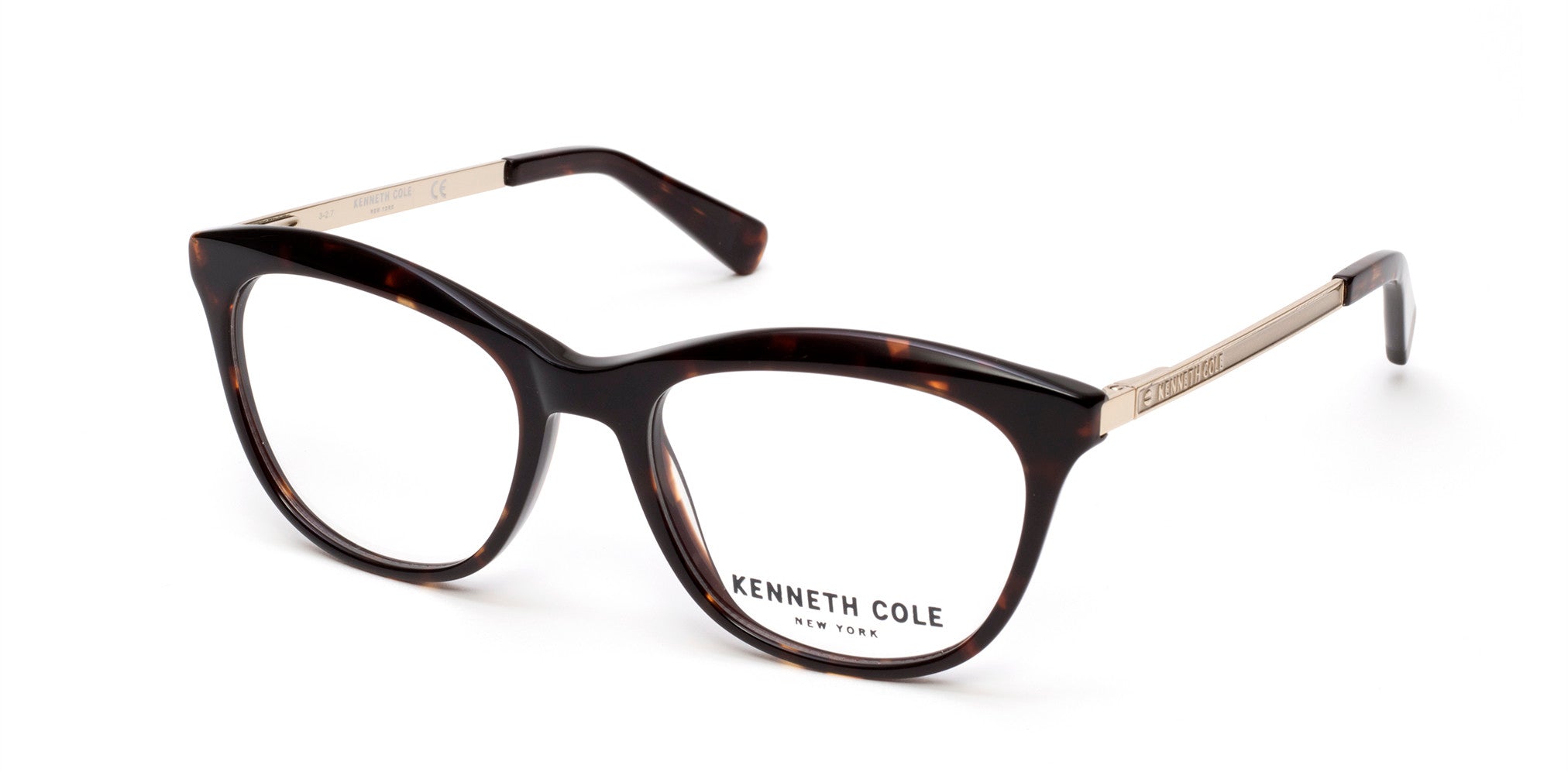 Kenneth Cole New York,Kenneth Cole Reaction KC0276 Geometric Eyeglasses 052-052 - Dark Havana