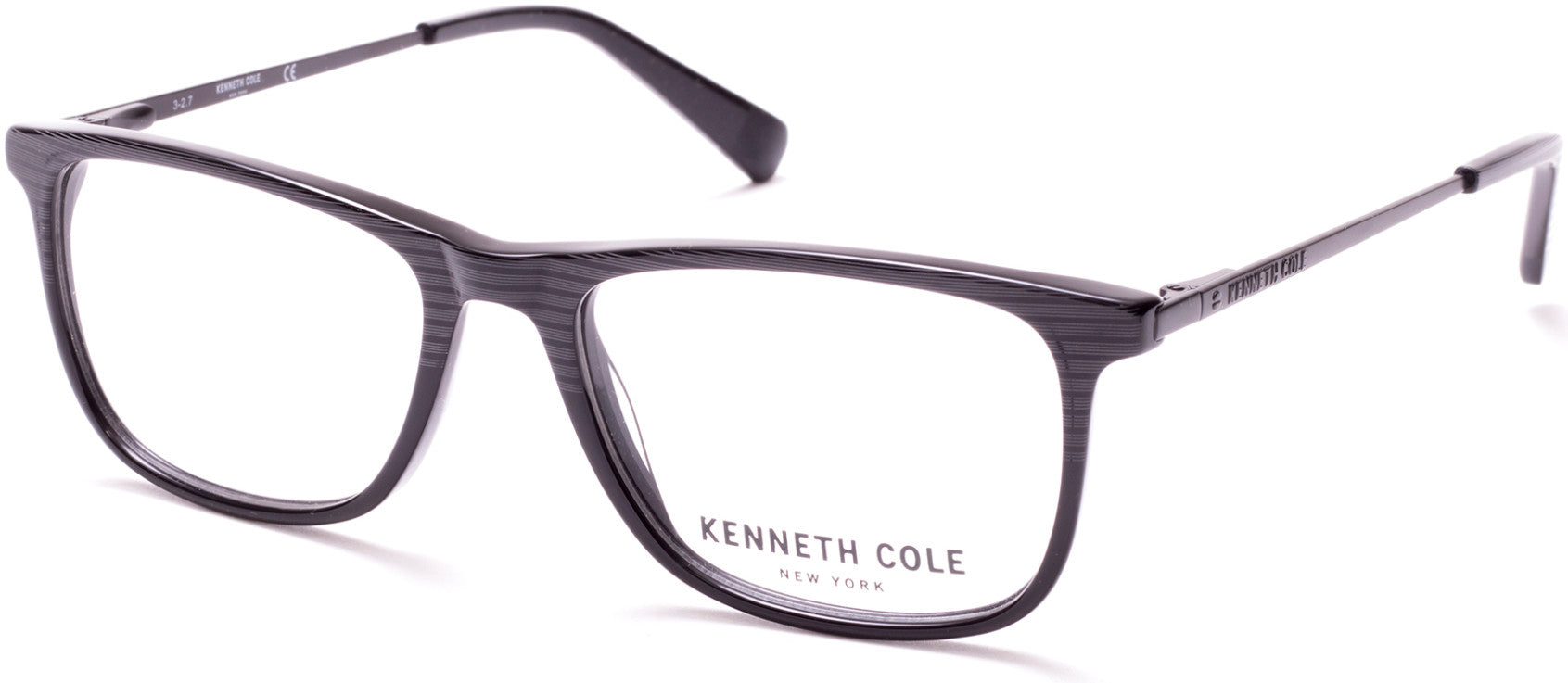 Kenneth Cole New York,Kenneth Cole Reaction KC0277 Geometric Eyeglasses 001-001 - Shiny Black