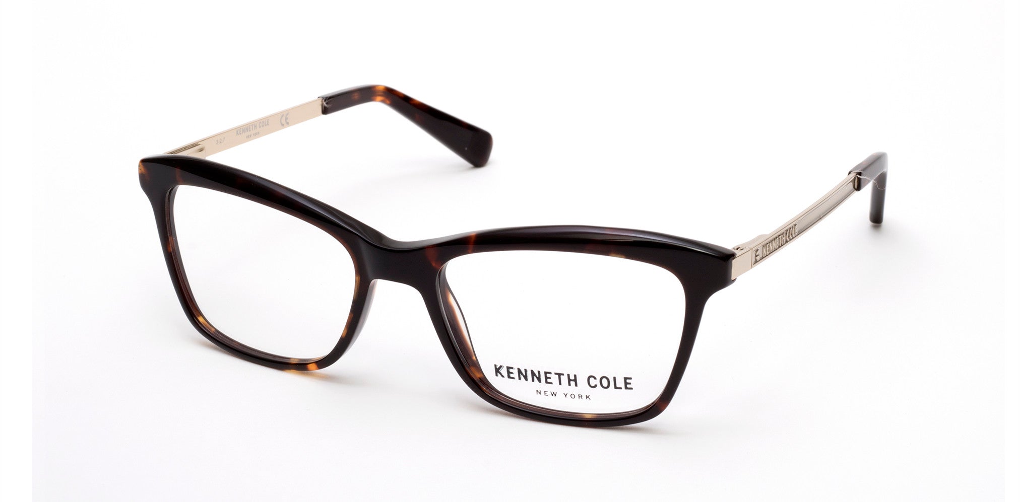 Kenneth Cole New York,Kenneth Cole Reaction KC0280 Geometric Eyeglasses 052-052 - Dark Havana