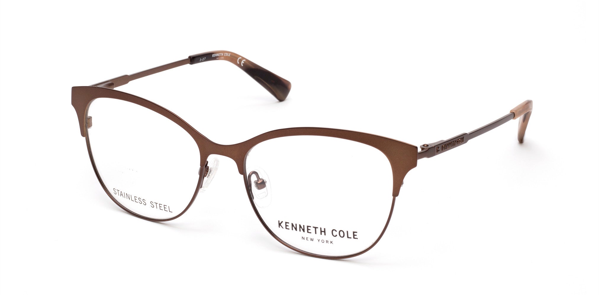 Kenneth Cole New York,Kenneth Cole Reaction KC0281 Cat Eyeglasses 049-049 - Matte Dark Brown