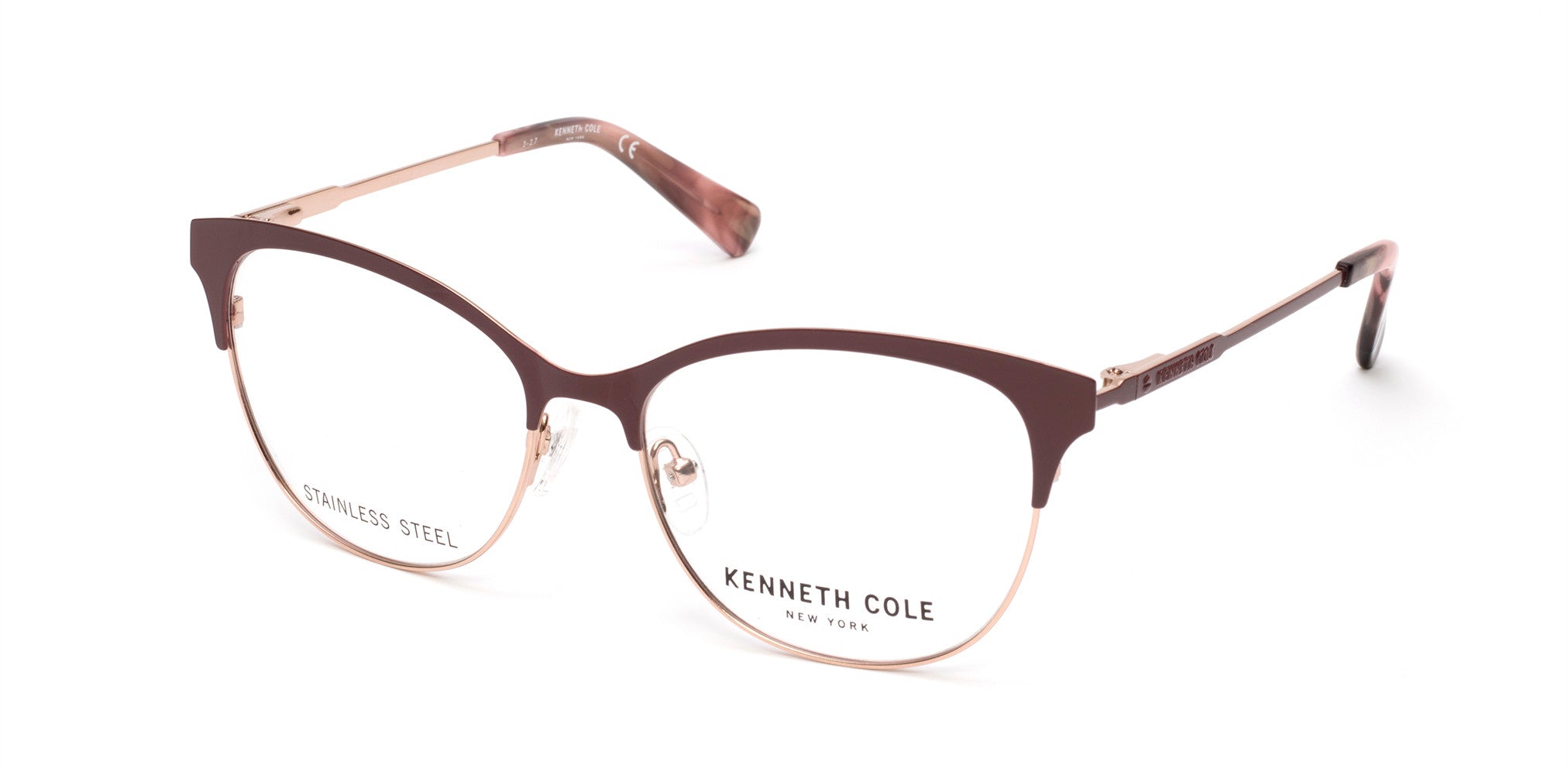 Kenneth Cole New York,Kenneth Cole Reaction KC0281 Cat Eyeglasses 067-067 - Matte Red