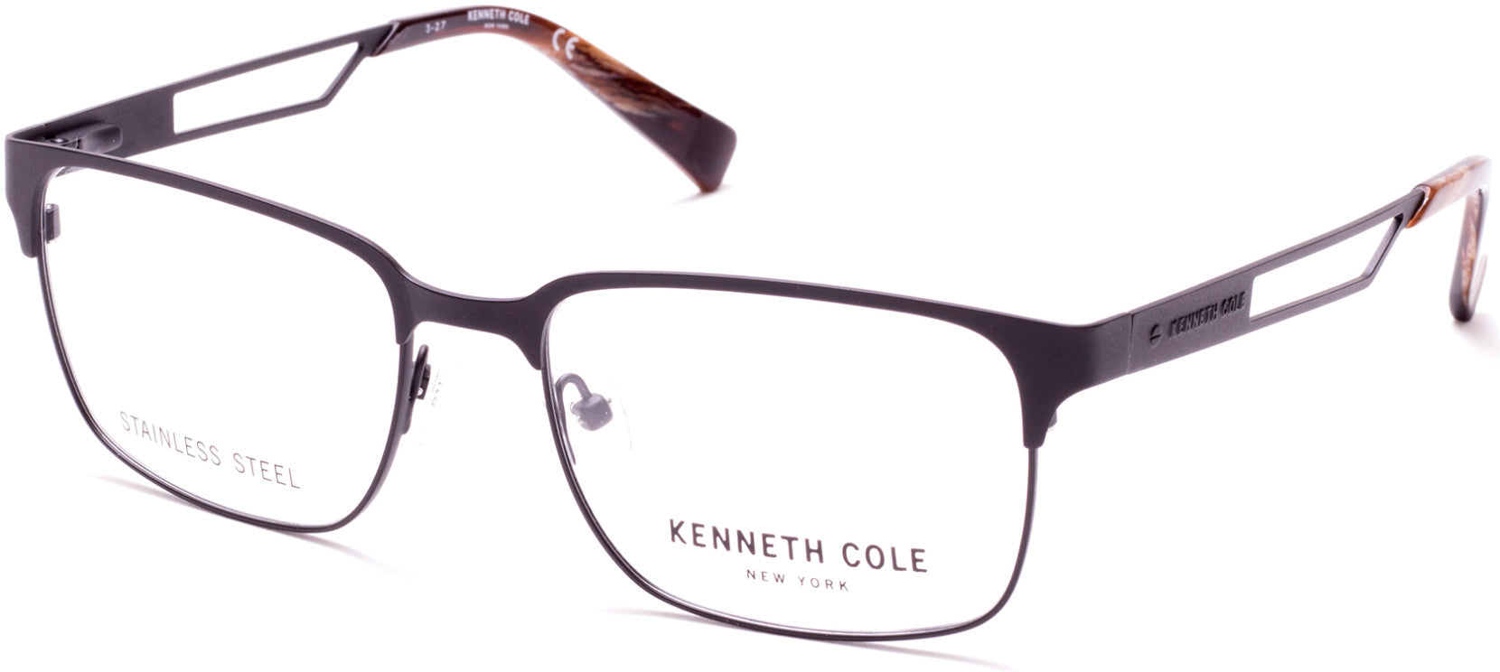 Kenneth Cole New York,Kenneth Cole Reaction KC0282 Geometric Eyeglasses 002-002 - Matte Black