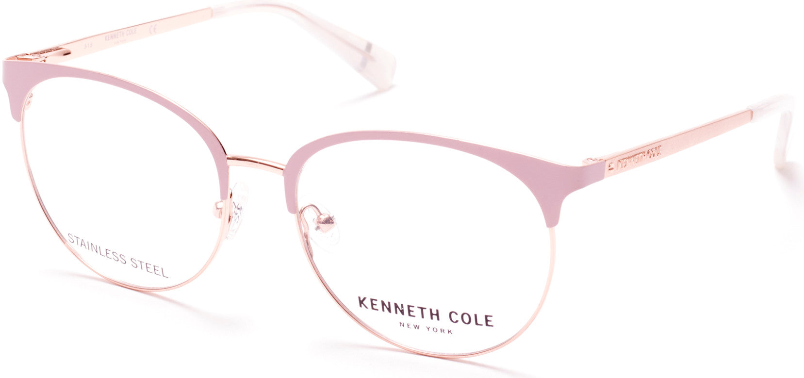 Kenneth Cole New York,Kenneth Cole Reaction KC0289 Round Eyeglasses 073-073 - Matte Pink