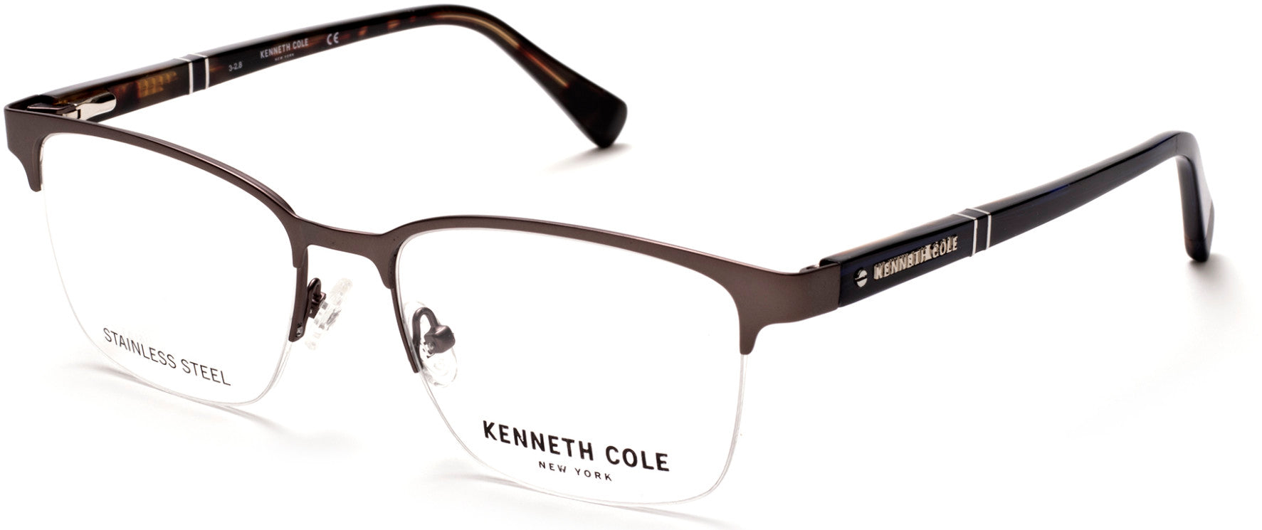 Kenneth Cole New York,Kenneth Cole Reaction KC0291 Geometric Eyeglasses 009-009 - Matte Gunmetal