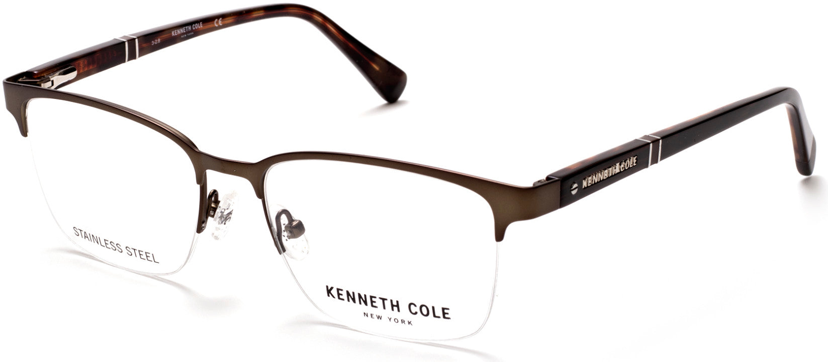 Kenneth Cole New York,Kenneth Cole Reaction KC0291 Geometric Eyeglasses 097-097 - Matte Dark Green