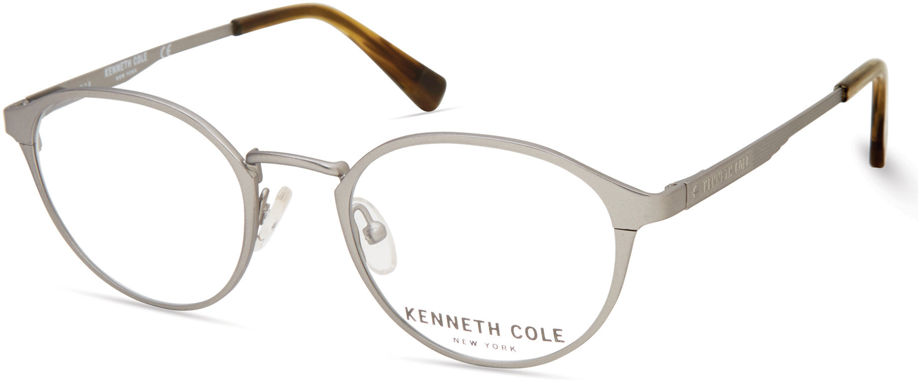Kenneth Cole New York,Kenneth Cole Reaction KC0294 Round Eyeglasses 011-011 - Matte Light Nickeltin