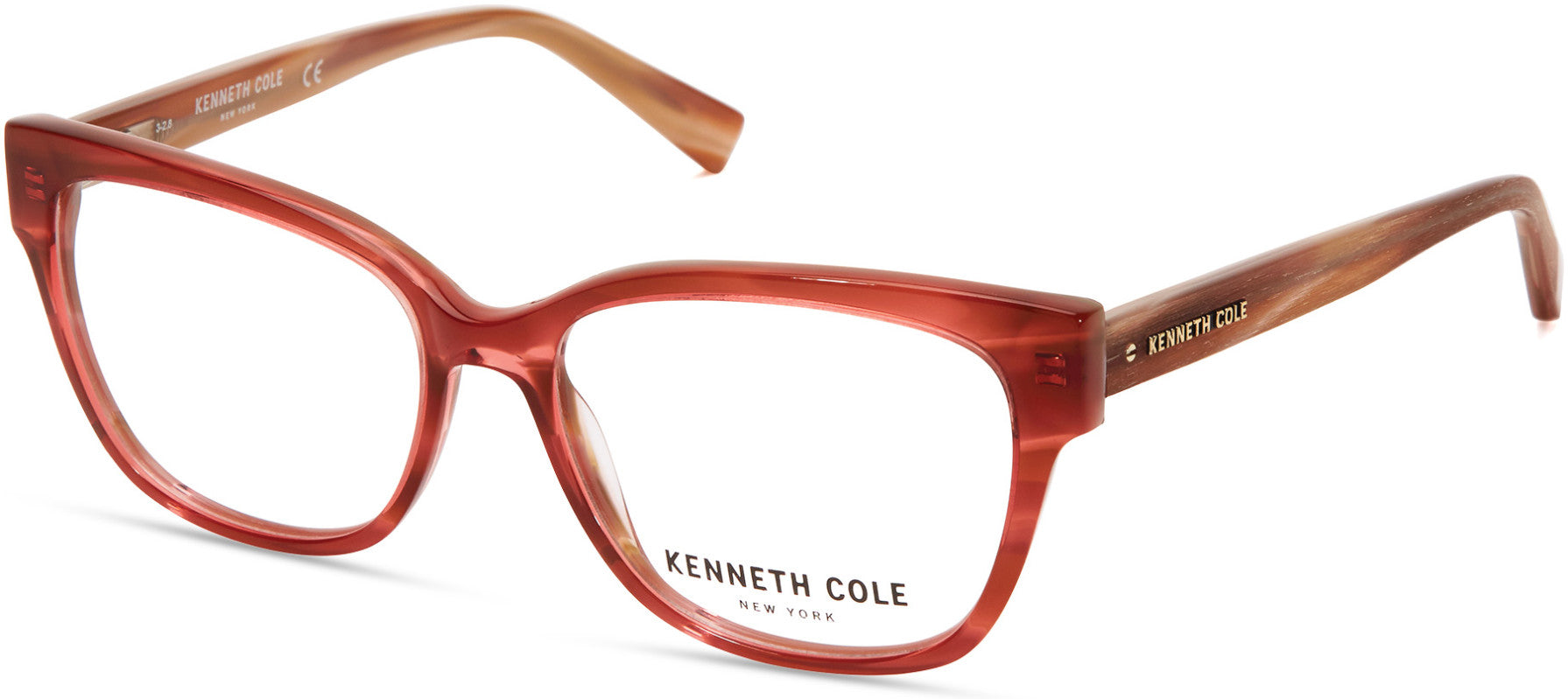 Kenneth Cole New York,Kenneth Cole Reaction KC0296 Geometric Eyeglasses 073-073 - Matte Pink