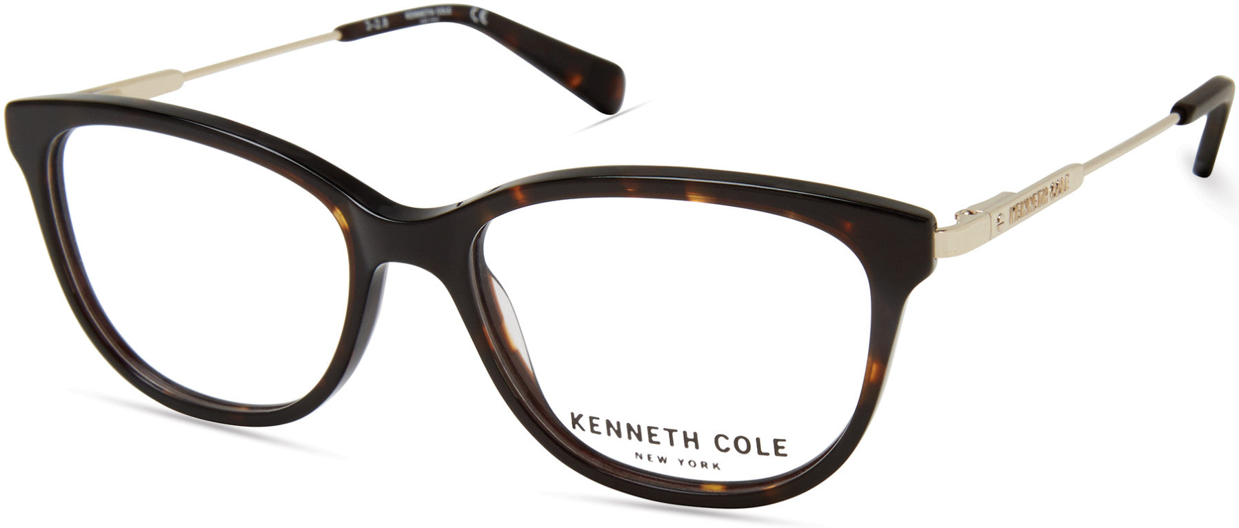 Kenneth Cole New York,Kenneth Cole Reaction KC0298 Square Eyeglasses 052-052 - Dark Havana