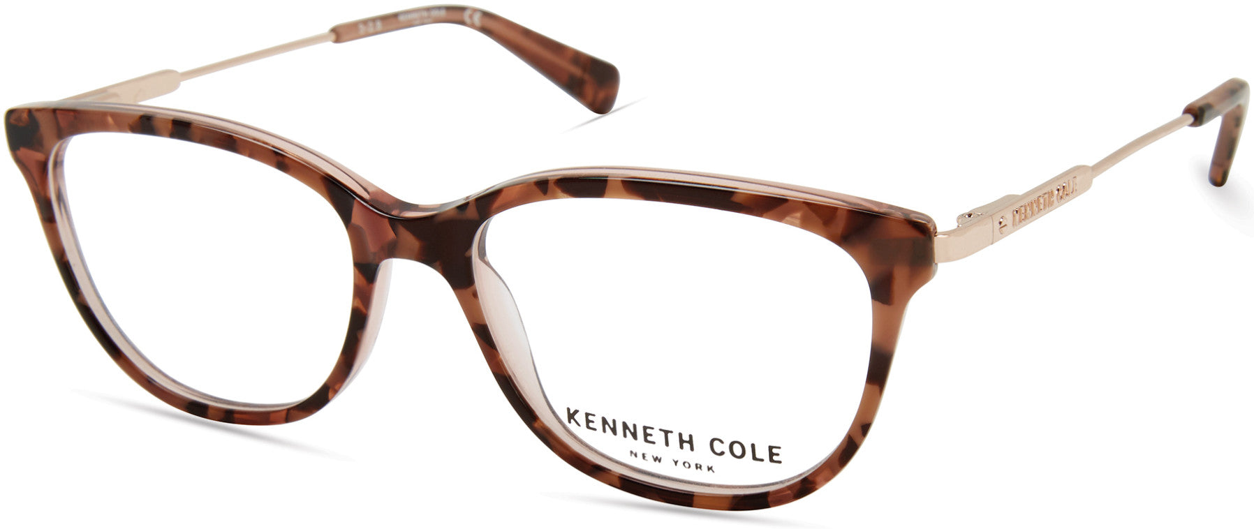 Kenneth Cole New York,Kenneth Cole Reaction KC0298 Square Eyeglasses 073-073 - Matte Pink