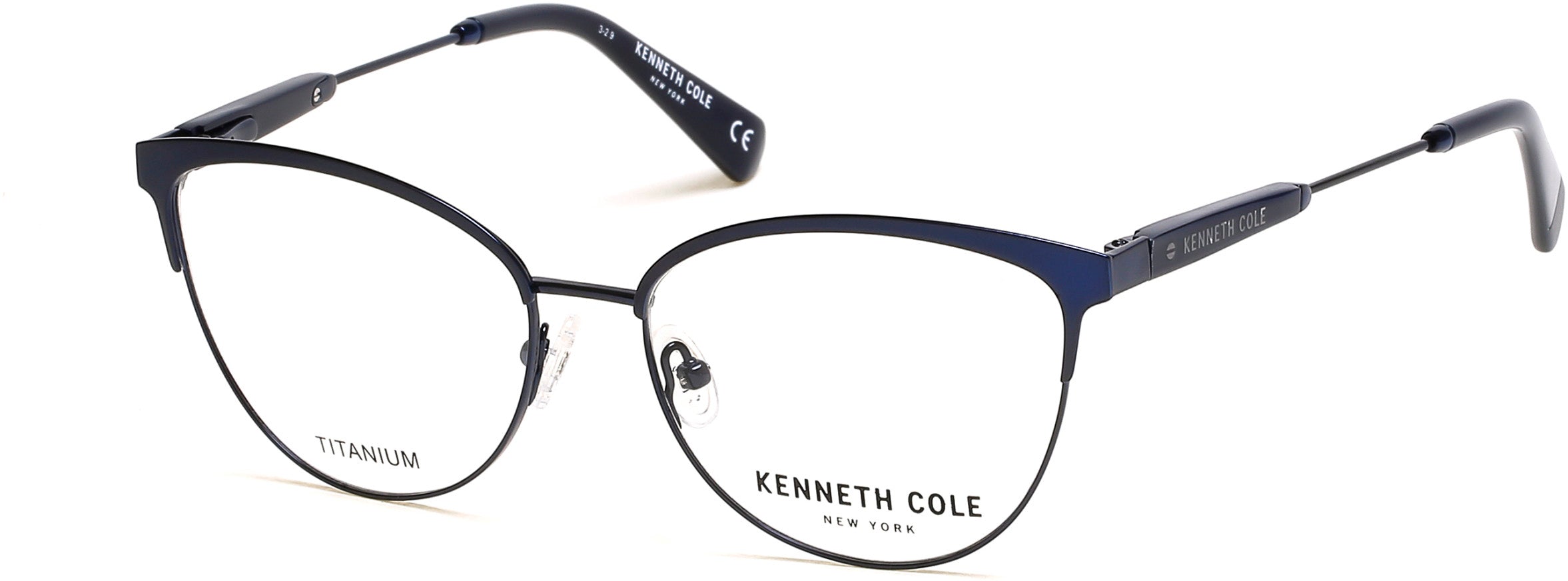 Kenneth Cole New York,Kenneth Cole Reaction KC0301 Round Eyeglasses 091-091 - Matte Blue