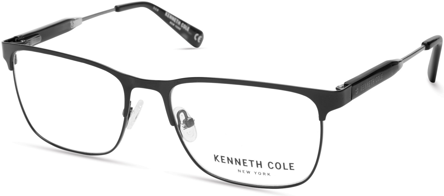 Kenneth Cole New York,Kenneth Cole Reaction KC0312 Rectangular Eyeglasses 002-002 - Matte Black