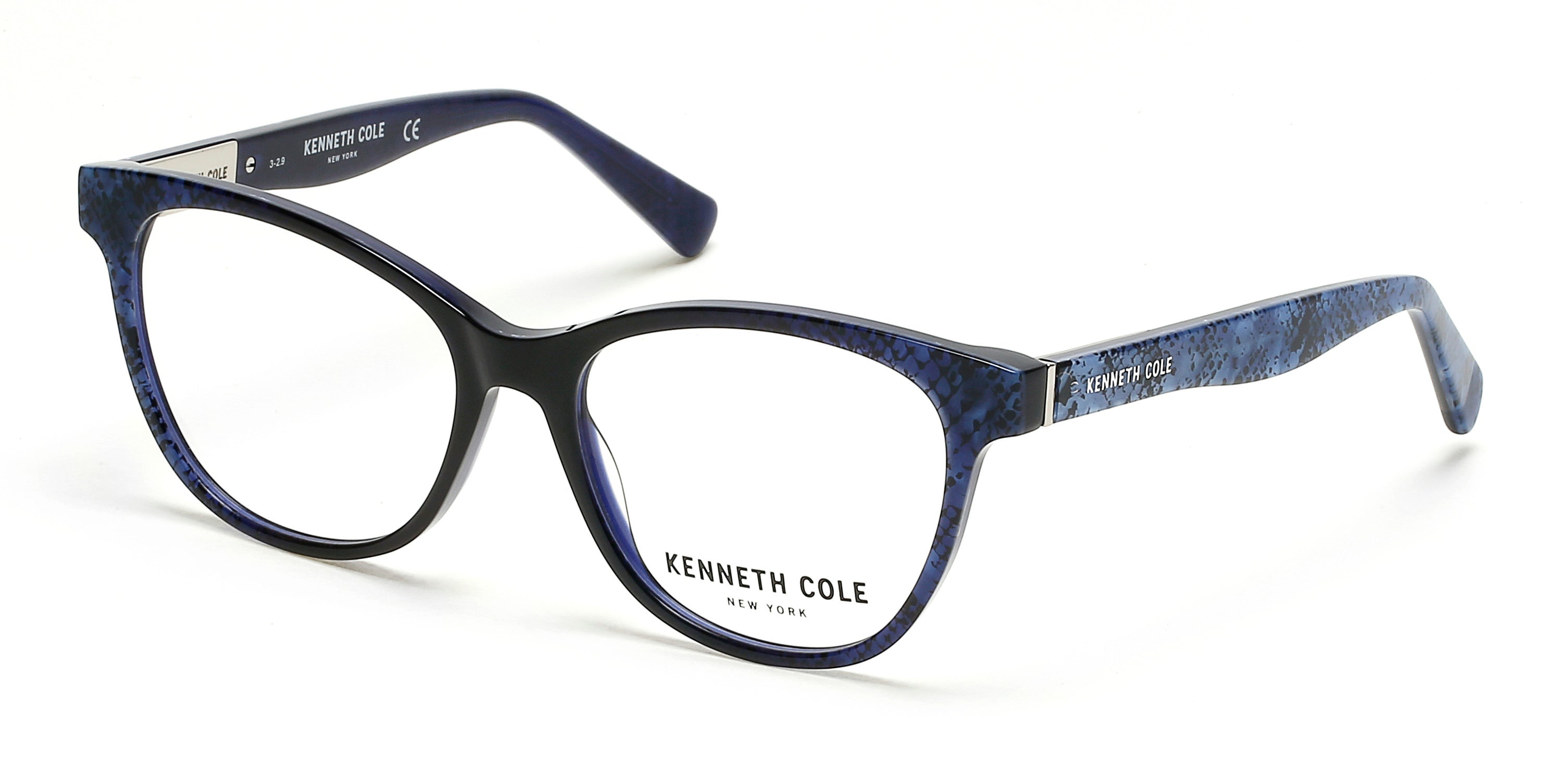 Kenneth Cole New York,Kenneth Cole Reaction KC0316 Round Eyeglasses 090-090 - Shiny Blue