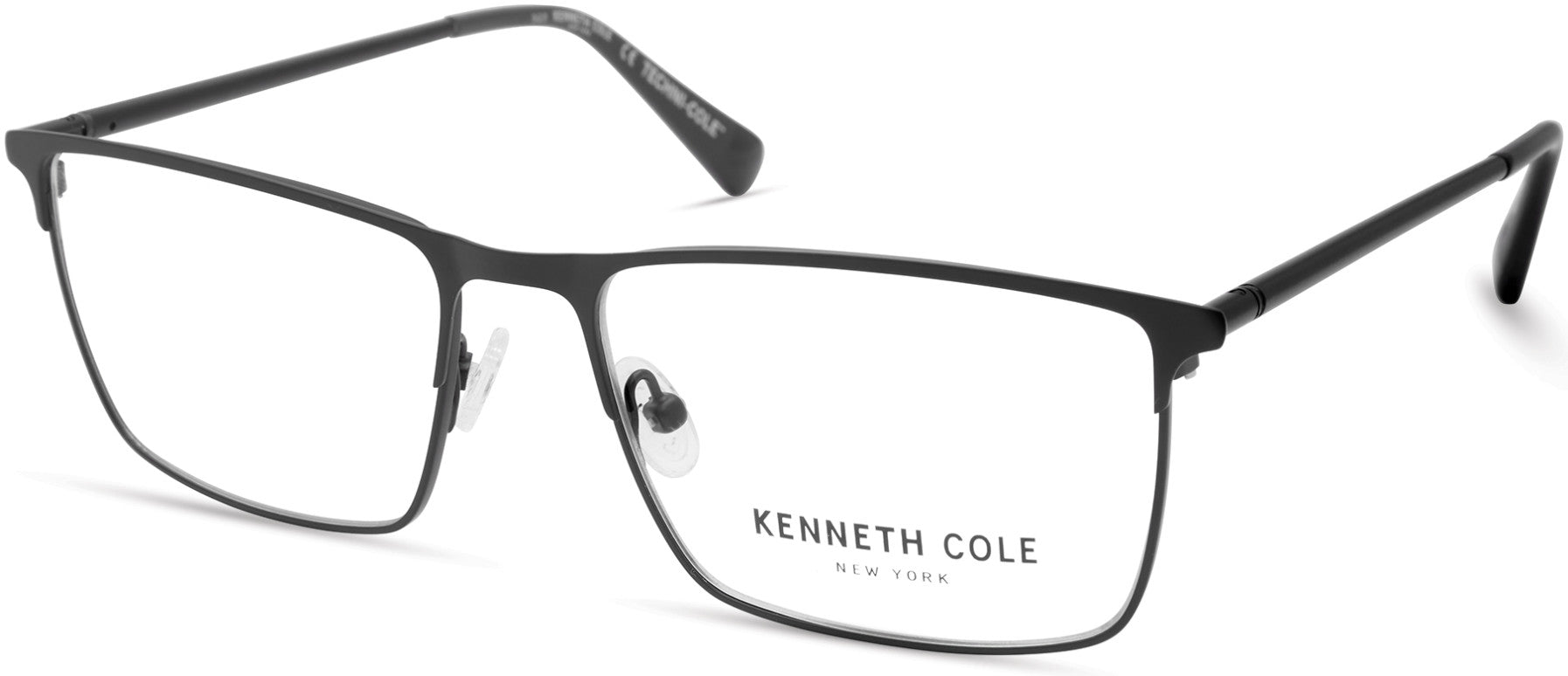Kenneth Cole New York,Kenneth Cole Reaction KC0323 Rectangular Eyeglasses 002-002 - Matte Black