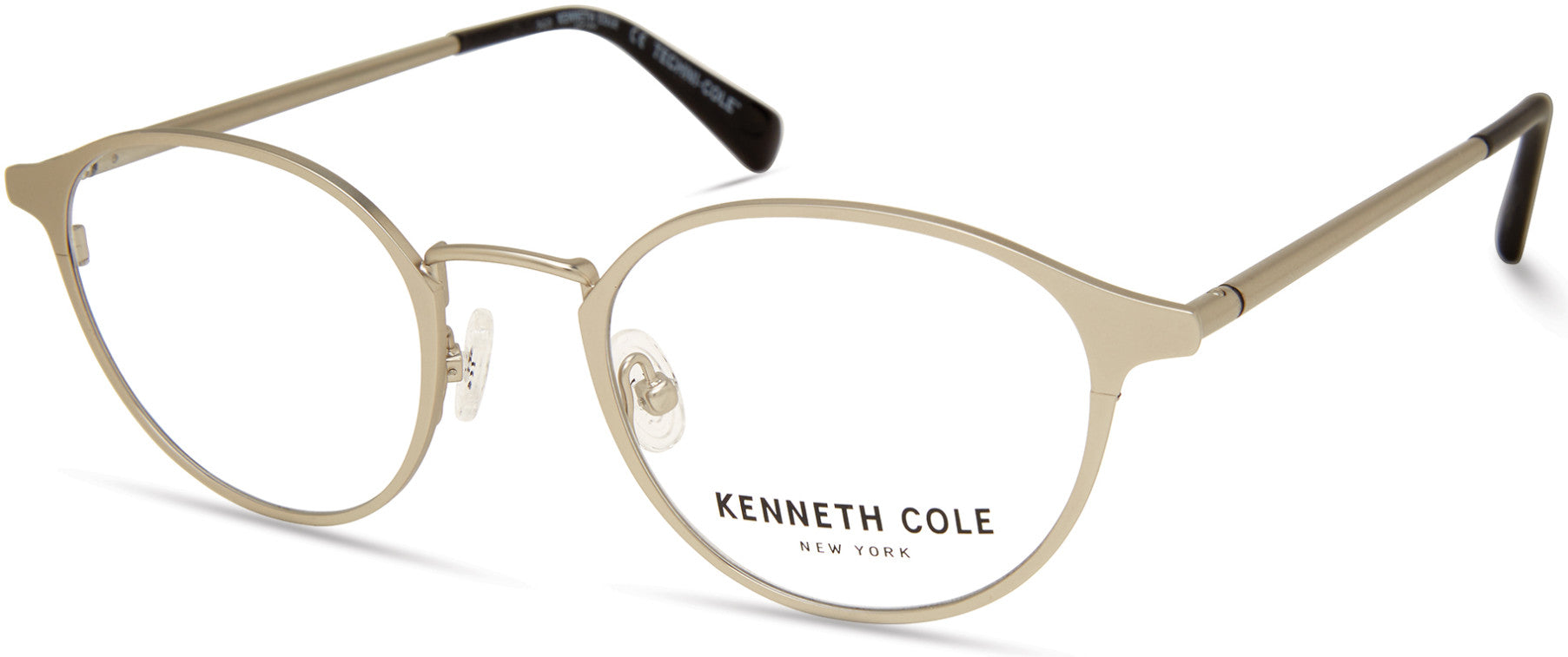 Kenneth Cole New York,Kenneth Cole Reaction KC0324 Round Eyeglasses 011-011 - Matte Light Nickeltin