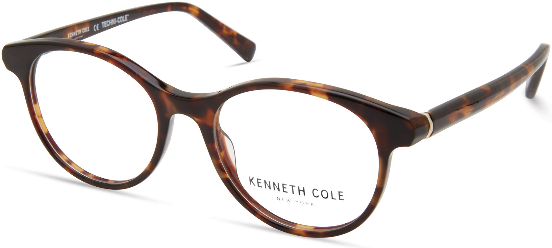 Kenneth Cole New York,Kenneth Cole Reaction KC0325 Round Eyeglasses 052-052 - Dark Havana