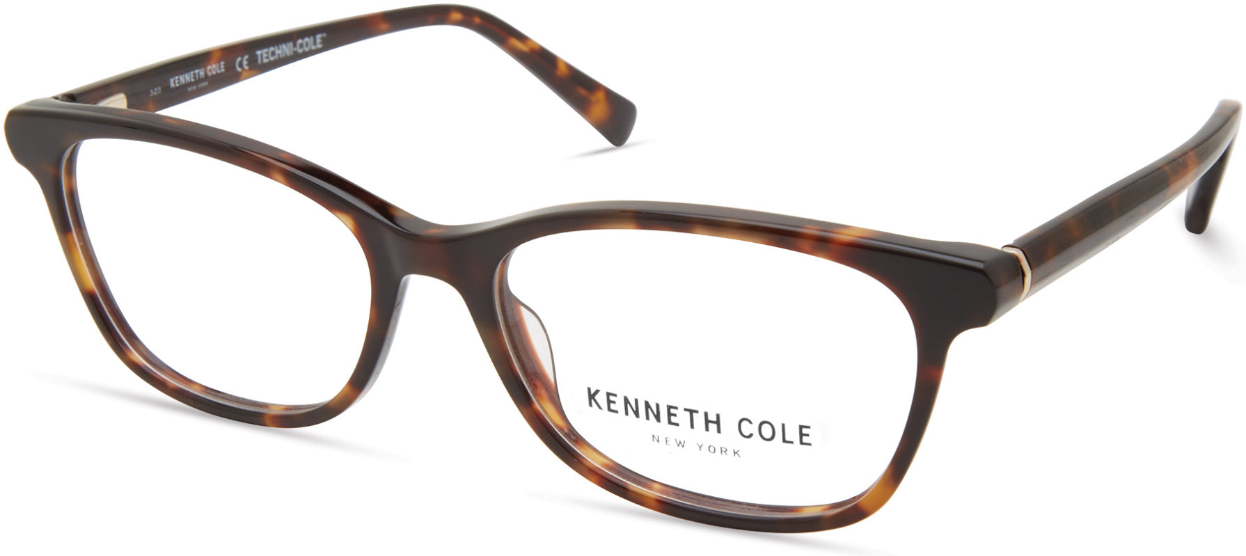 Kenneth Cole New York,Kenneth Cole Reaction KC0326 Rectangular Eyeglasses 052-052 - Dark Havana