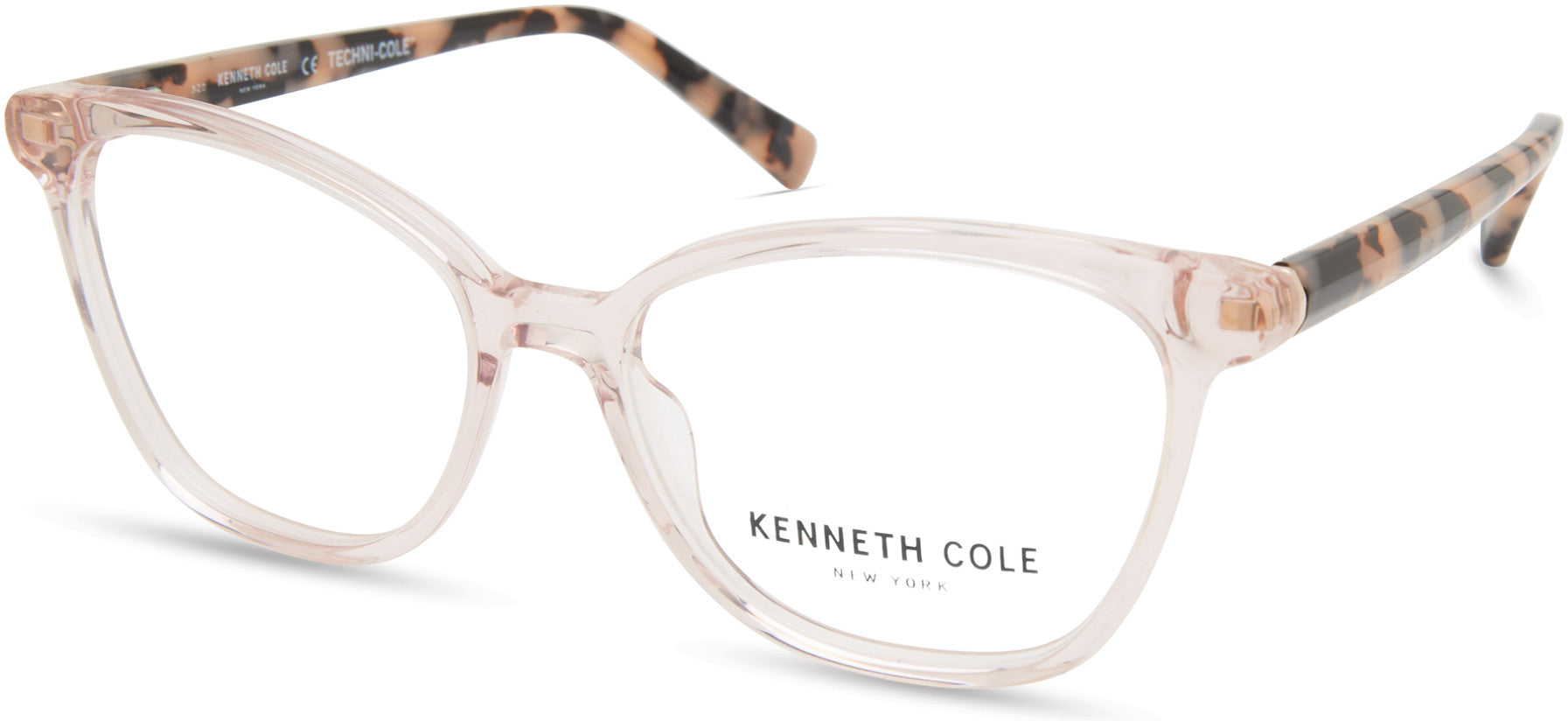Kenneth Cole New York,Kenneth Cole Reaction KC0327 Square Eyeglasses 072-072 - Shiny Pink