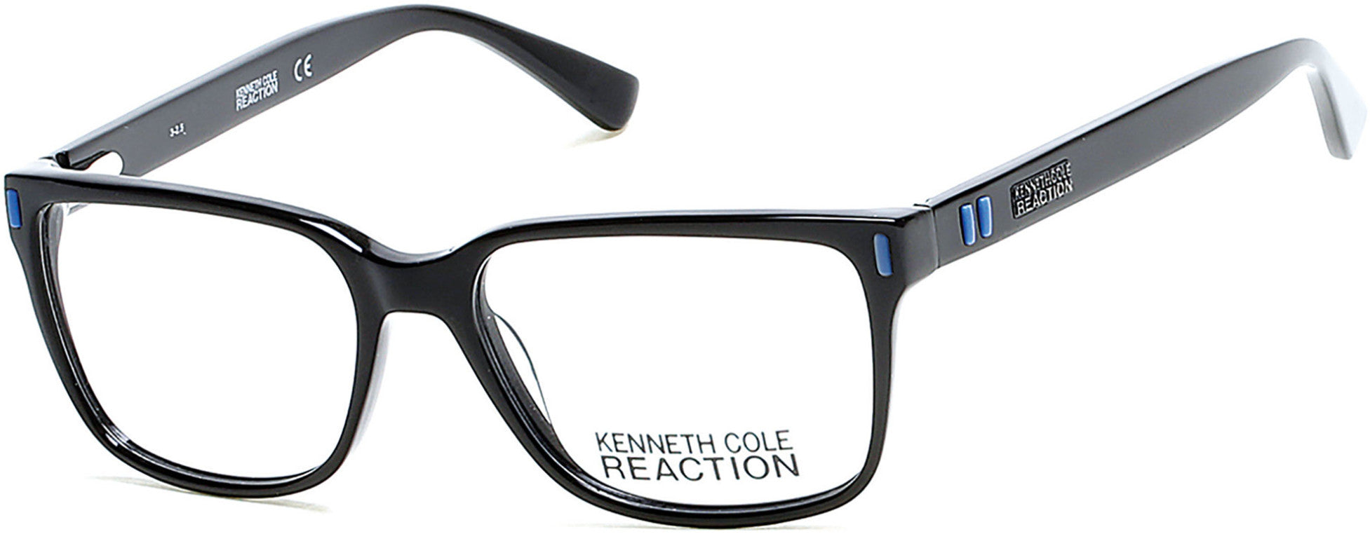 Kenneth Cole New York,Kenneth Cole Reaction KC0786 Geometric Eyeglasses 001-001 - Shiny Black