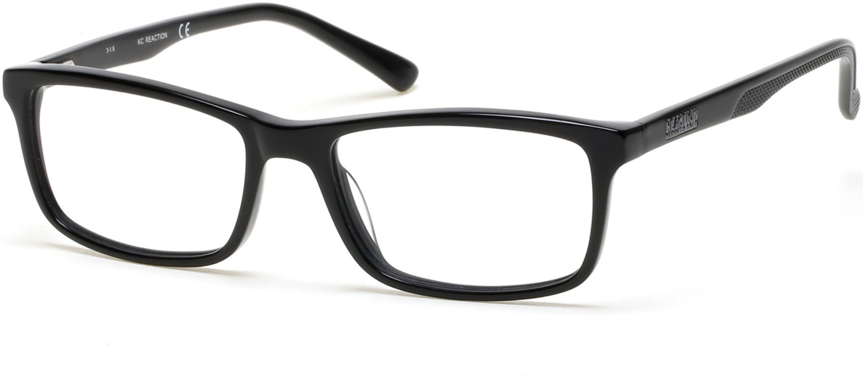 Kenneth Cole New York,Kenneth Cole Reaction KC0787 Geometric Eyeglasses 001-001 - Shiny Black