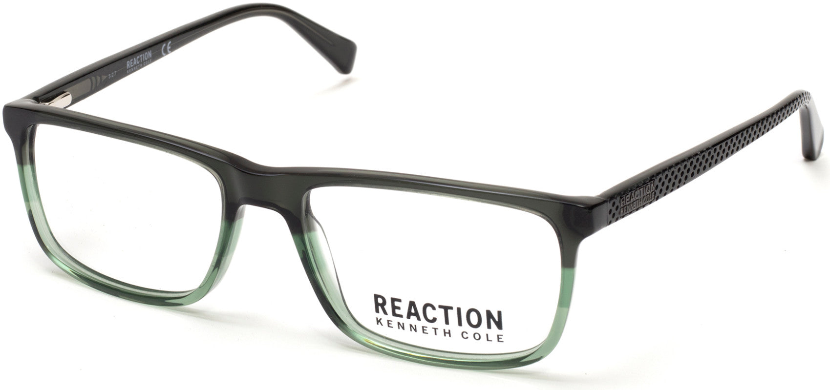 Kenneth Cole New York,Kenneth Cole Reaction KC0803 Geometric Eyeglasses 096-096 - Shiny Dark Green