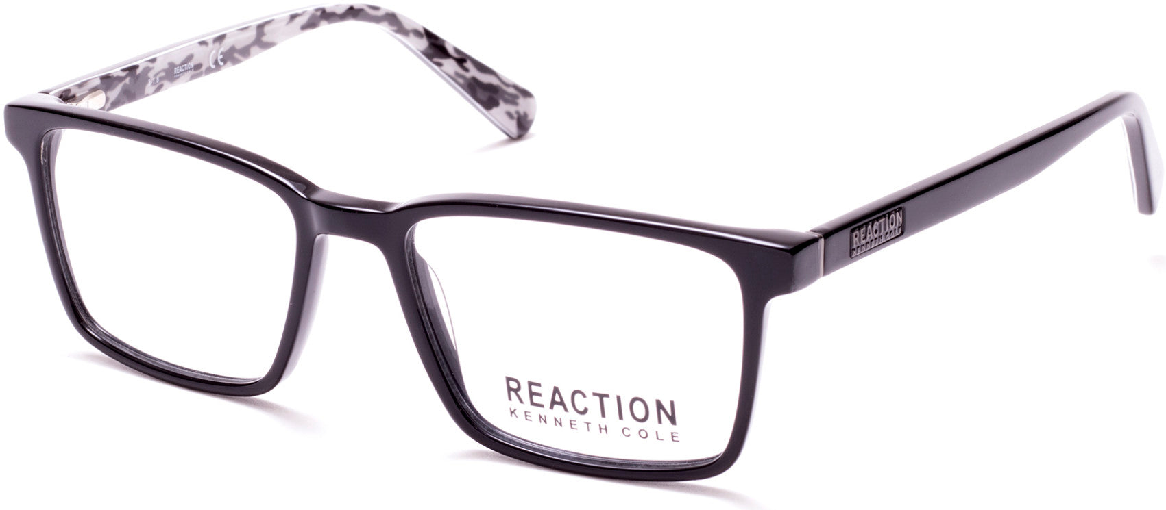 Kenneth Cole New York,Kenneth Cole Reaction KC0805 Geometric Eyeglasses 001-001 - Shiny Black