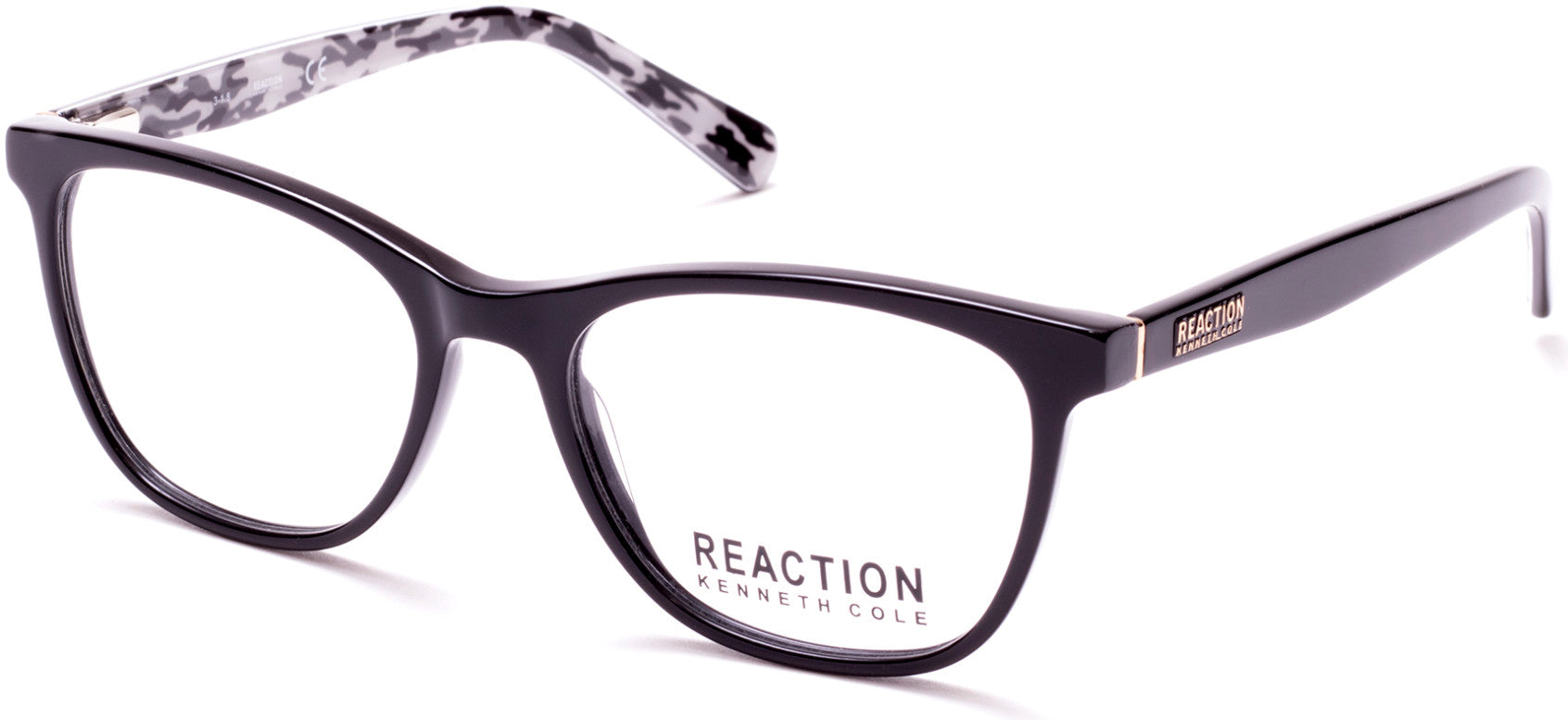 Kenneth Cole New York,Kenneth Cole Reaction KC0806 Geometric Eyeglasses 001-001 - Shiny Black