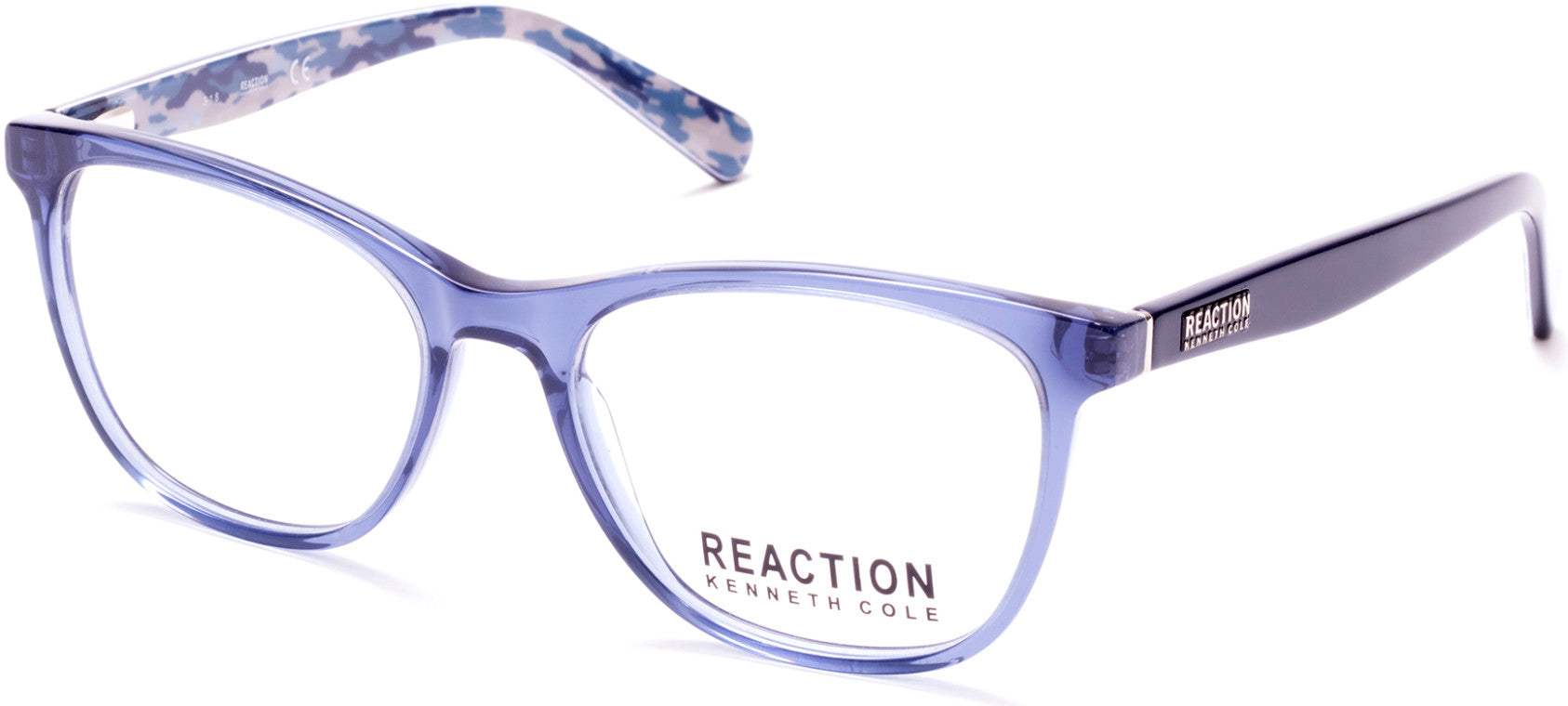 Kenneth Cole New York,Kenneth Cole Reaction KC0806 Geometric Eyeglasses 090-090 - Shiny Blue