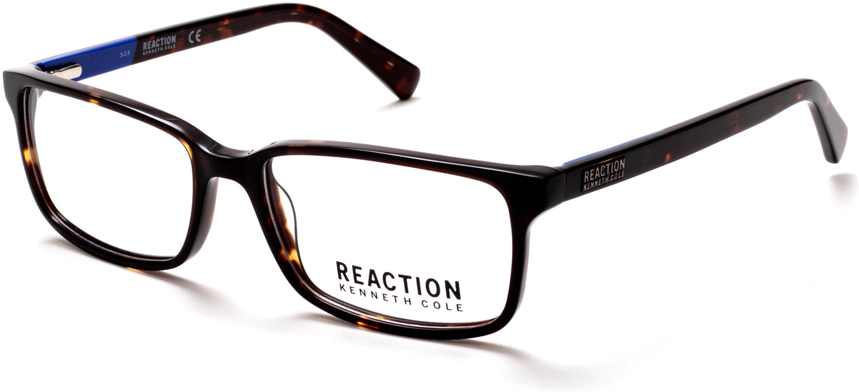 Kenneth Cole New York,Kenneth Cole Reaction KC0807 Rectangular Eyeglasses 052-052 - Dark Havana