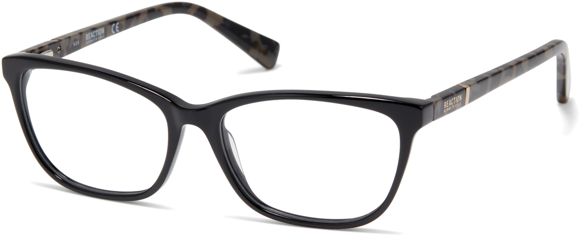 Kenneth Cole New York,Kenneth Cole Reaction KC0849 Rectangular Eyeglasses 001-001 - Shiny Black