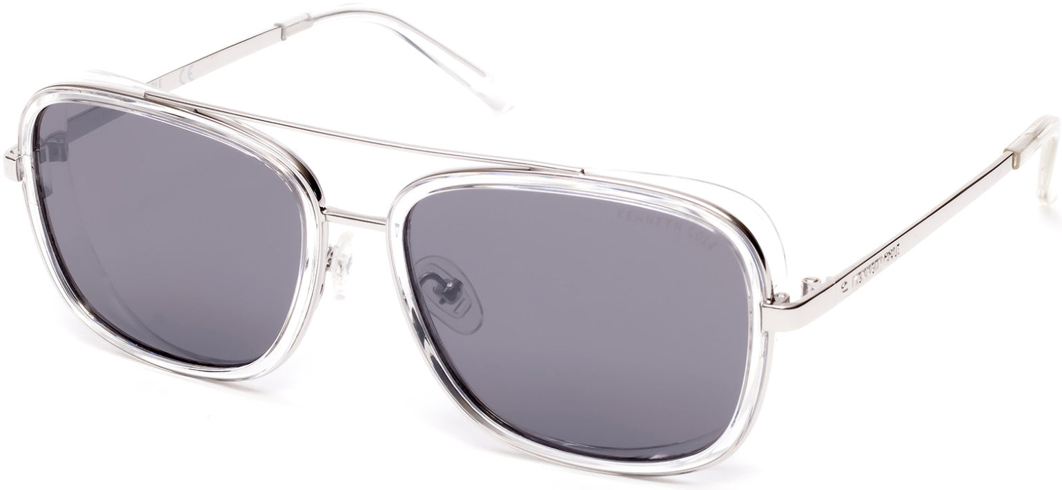 Kenneth Cole New York,Kenneth Cole Reaction KC7221 Sunglasses 26C-26C - Crystal / Smoke Mirror Lenses